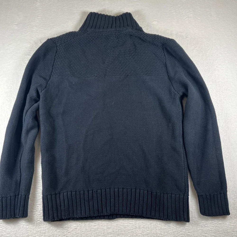 Banana‎ Republic Mens Navy Blue Cotton Mock Neck Button Henley Sweater Large